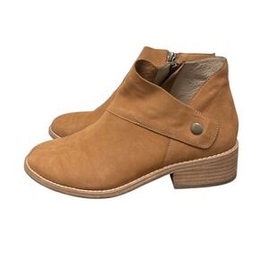 Eileen Fisher Billie Tumbled Nubuck Bootie Light Espresso 7.5 Leather Suade